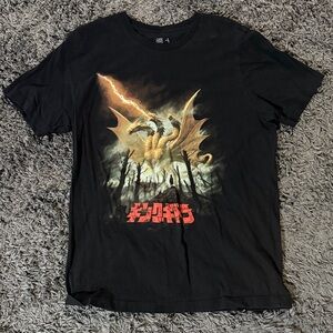 Godzilla Black Graphic Tee with Ghidorah